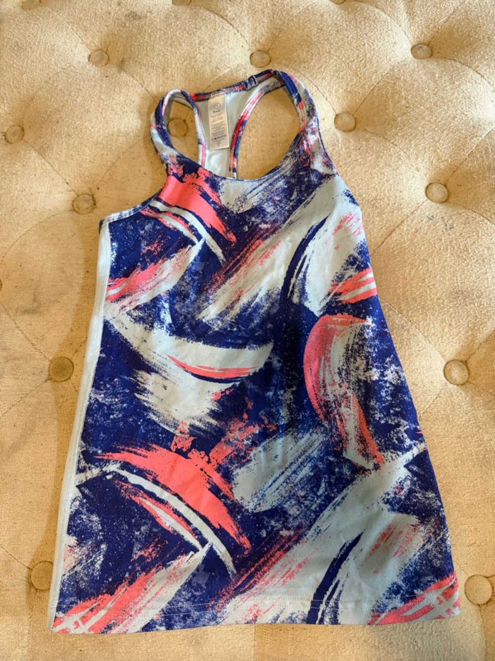 Ivivva Girls Racerback Tank Top in Navy, Coral, and Light Gray
